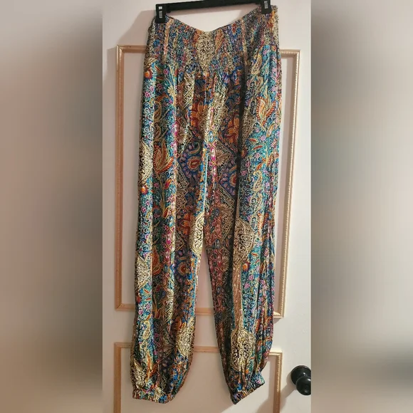 Colorful Paisley Pants-NWOT - Picture 4 of 5